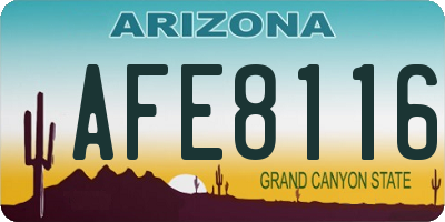 AZ license plate AFE8116
