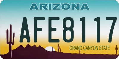 AZ license plate AFE8117