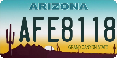 AZ license plate AFE8118