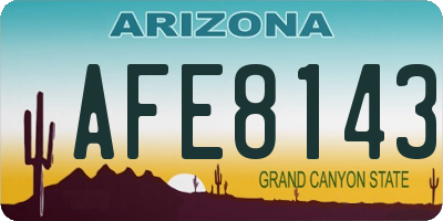 AZ license plate AFE8143