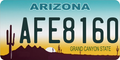 AZ license plate AFE8160