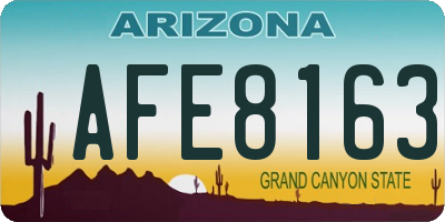 AZ license plate AFE8163