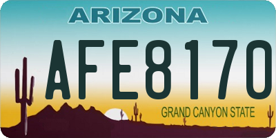 AZ license plate AFE8170
