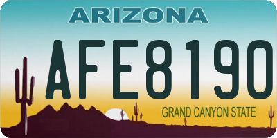 AZ license plate AFE8190
