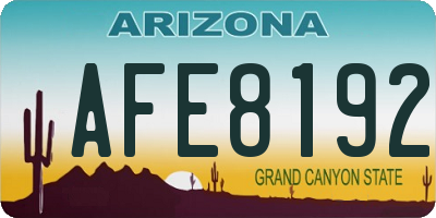 AZ license plate AFE8192