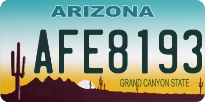 AZ license plate AFE8193