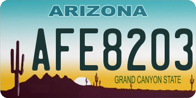 AZ license plate AFE8203