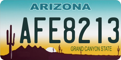 AZ license plate AFE8213