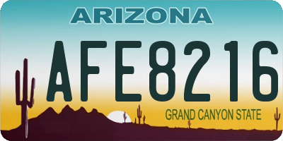 AZ license plate AFE8216