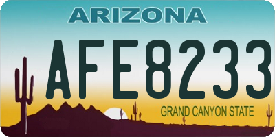 AZ license plate AFE8233
