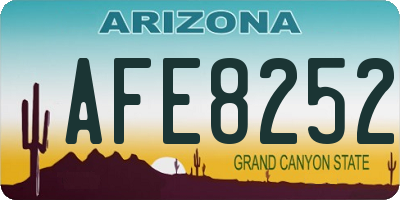AZ license plate AFE8252