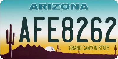 AZ license plate AFE8262