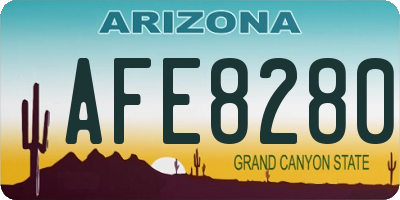 AZ license plate AFE8280