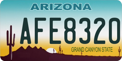 AZ license plate AFE8320