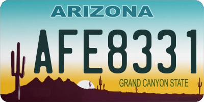 AZ license plate AFE8331