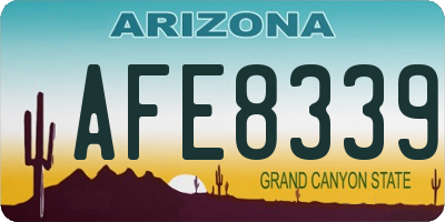 AZ license plate AFE8339