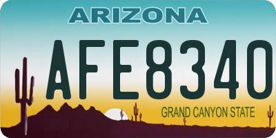 AZ license plate AFE8340