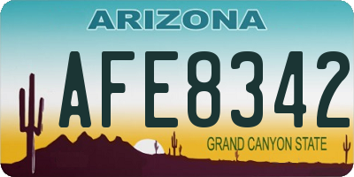 AZ license plate AFE8342