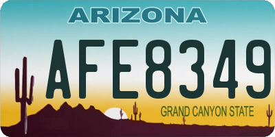 AZ license plate AFE8349