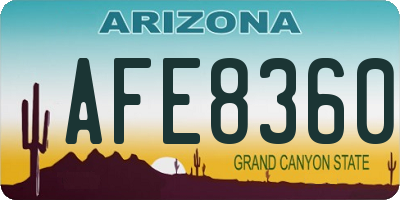 AZ license plate AFE8360