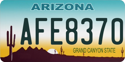 AZ license plate AFE8370