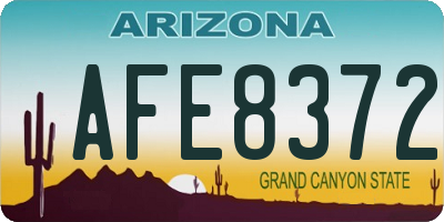 AZ license plate AFE8372
