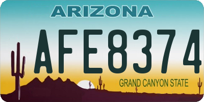 AZ license plate AFE8374