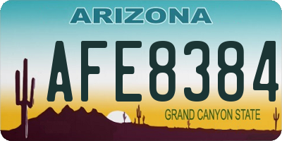 AZ license plate AFE8384