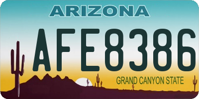 AZ license plate AFE8386