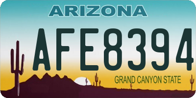 AZ license plate AFE8394