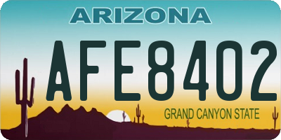 AZ license plate AFE8402