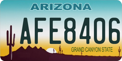 AZ license plate AFE8406