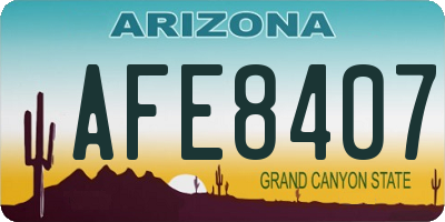 AZ license plate AFE8407