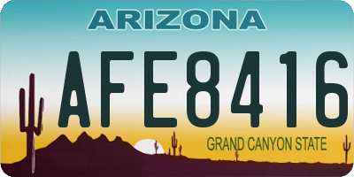 AZ license plate AFE8416