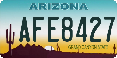 AZ license plate AFE8427