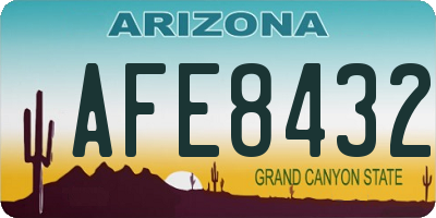 AZ license plate AFE8432