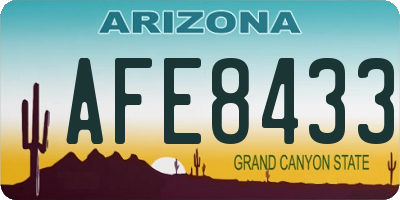 AZ license plate AFE8433