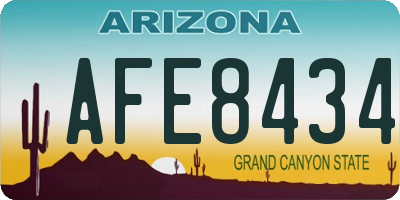 AZ license plate AFE8434