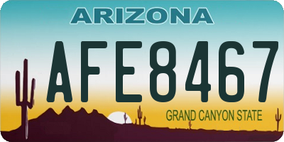 AZ license plate AFE8467