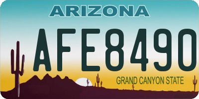 AZ license plate AFE8490