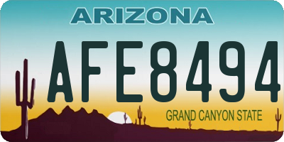 AZ license plate AFE8494