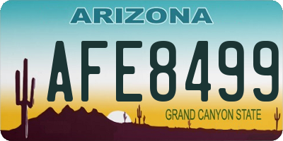 AZ license plate AFE8499