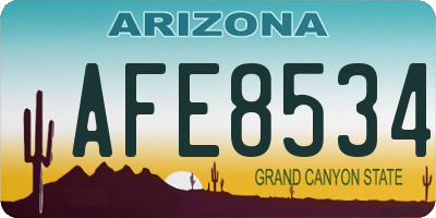 AZ license plate AFE8534