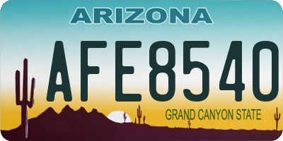AZ license plate AFE8540