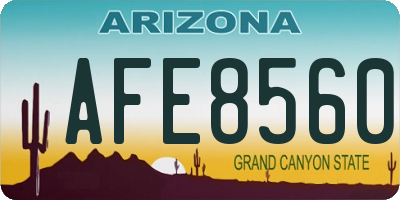 AZ license plate AFE8560