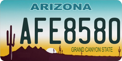 AZ license plate AFE8580