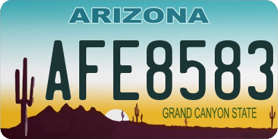 AZ license plate AFE8583