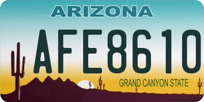 AZ license plate AFE8610