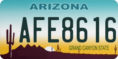 AZ license plate AFE8616