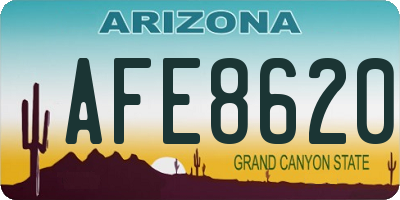AZ license plate AFE8620